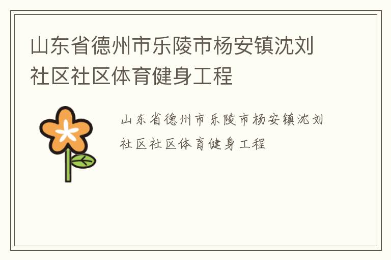 山東省德州市樂陵市楊安鎮沈劉社區社區體育健身工程