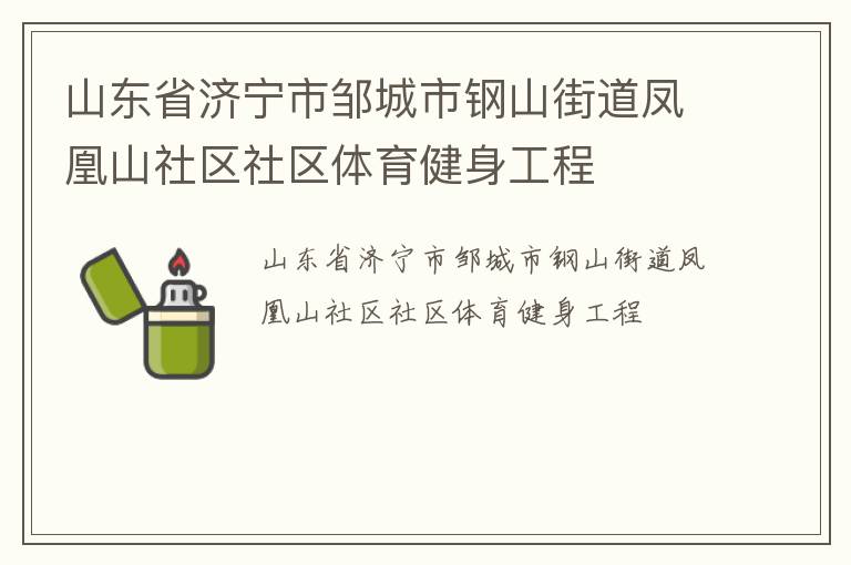 山東省濟寧市鄒城市鋼山街道鳳凰山社區(qū)社區(qū)體育健身工程