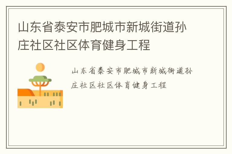 山東省泰安市肥城市新城街道孫莊社區社區體育健身工程