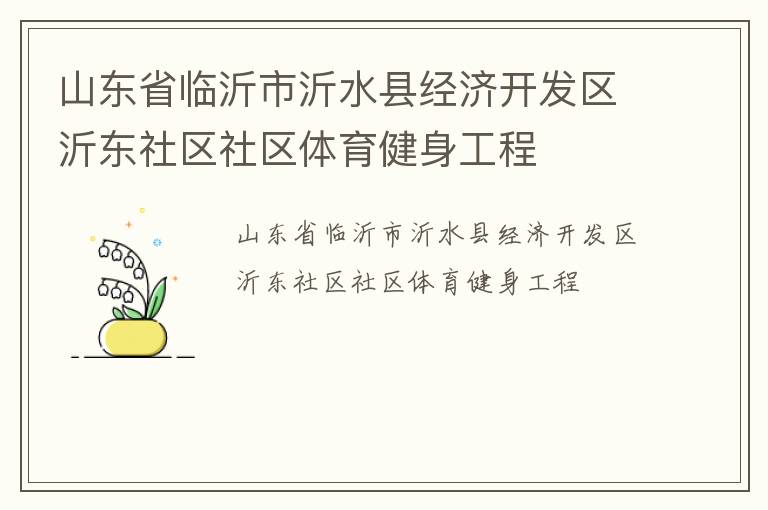 山東省臨沂市沂水縣經濟開發區沂東社區社區體育健身工程