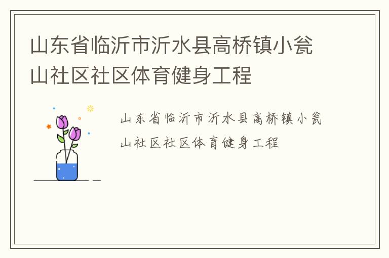 山東省臨沂市沂水縣高橋鎮小甕山社區社區體育健身工程