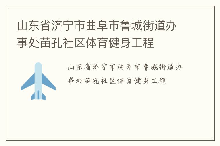 山東省濟寧市曲阜市魯城街道辦事處苗孔社區體育健身工程
