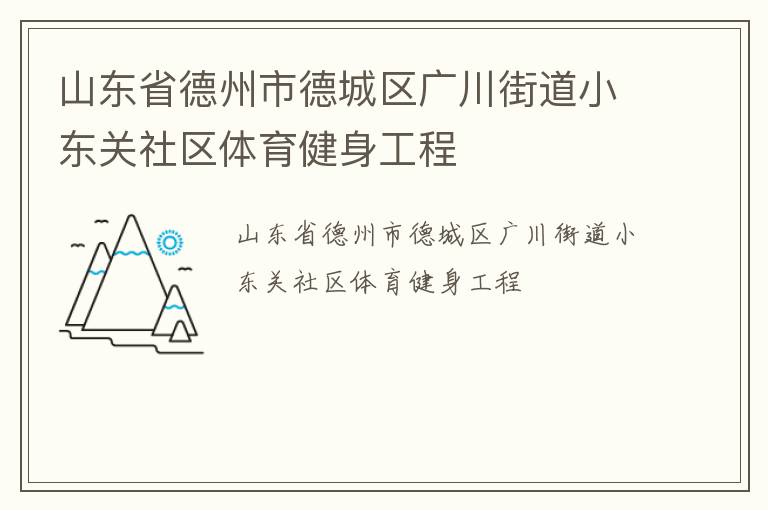 山東省德州市德城區廣川街道小東關社區體育健身工程