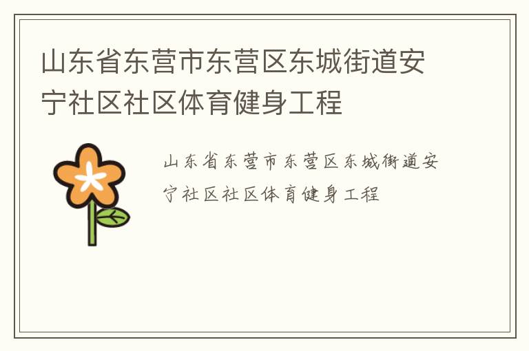 山東省東營市東營區東城街道安寧社區社區體育健身工程