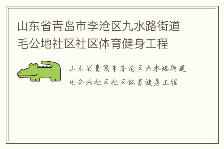 山東省青島市李滄區九水路街道毛公地社區社區體育健身工程