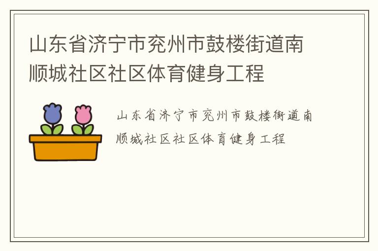 山東省濟寧市兗州市鼓樓街道南順城社區(qū)社區(qū)體育健身工程
