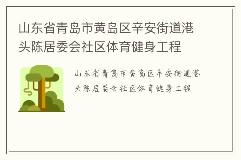 山東省青島市黃島區辛安街道港頭陳居委會社區體育健身工程