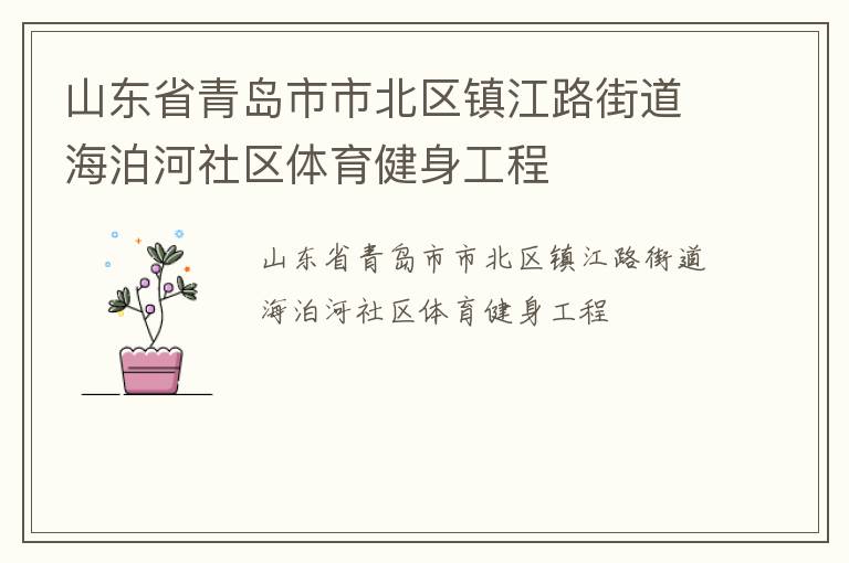山東省青島市市北區鎮江路街道海泊河社區體育健身工程