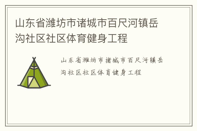 山東省濰坊市諸城市百尺河鎮岳溝社區社區體育健身工程