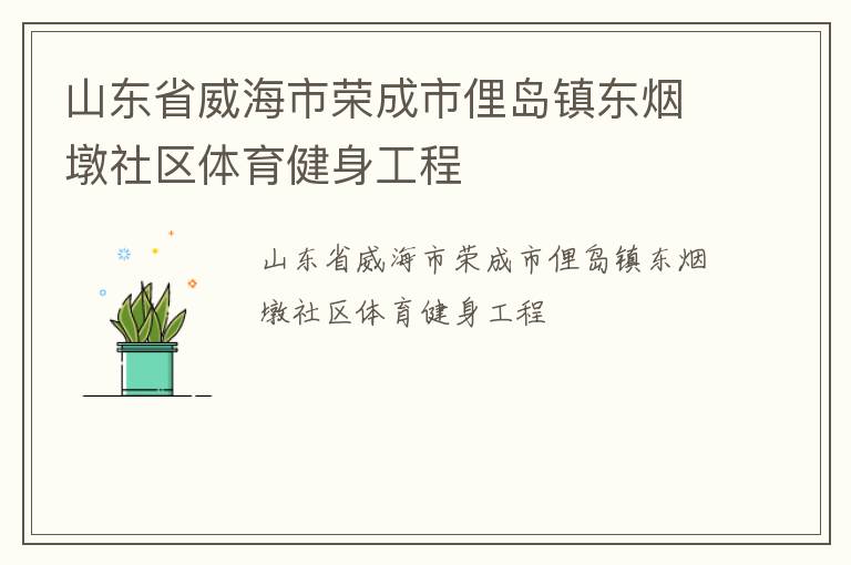 山東省威海市榮成市俚島鎮東煙墩社區體育健身工程