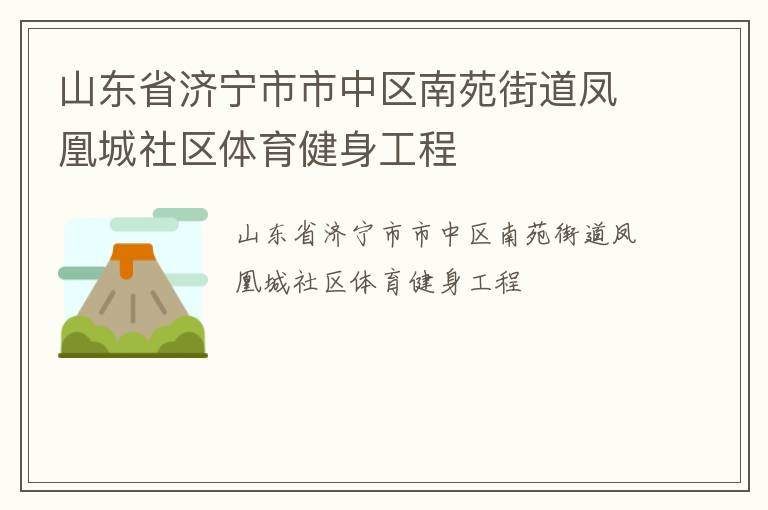 山東省濟寧市市中區南苑街道鳳凰城社區體育健身工程