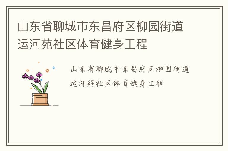 山東省聊城市東昌府區柳園街道運河苑社區體育健身工程