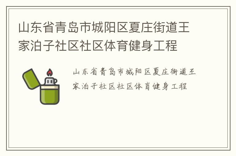 山東省青島市城陽(yáng)區(qū)夏莊街道王家泊子社區(qū)社區(qū)體育健身工程