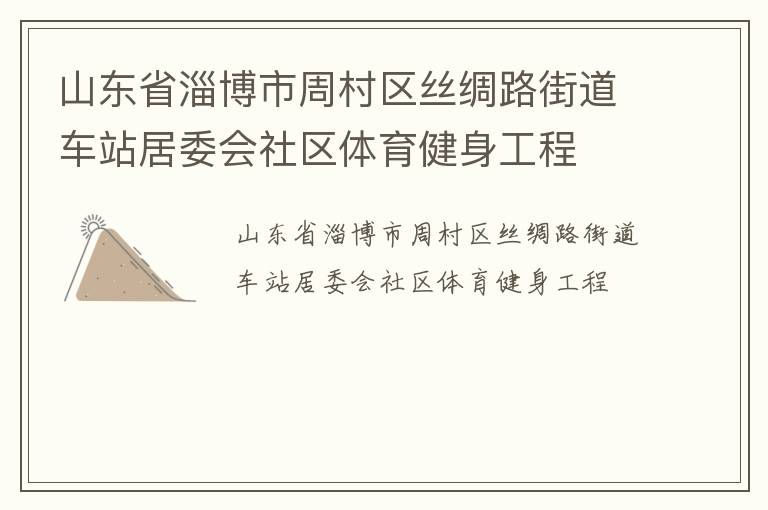 山東省淄博市周村區(qū)絲綢路街道車站居委會(huì)社區(qū)體育健身工程