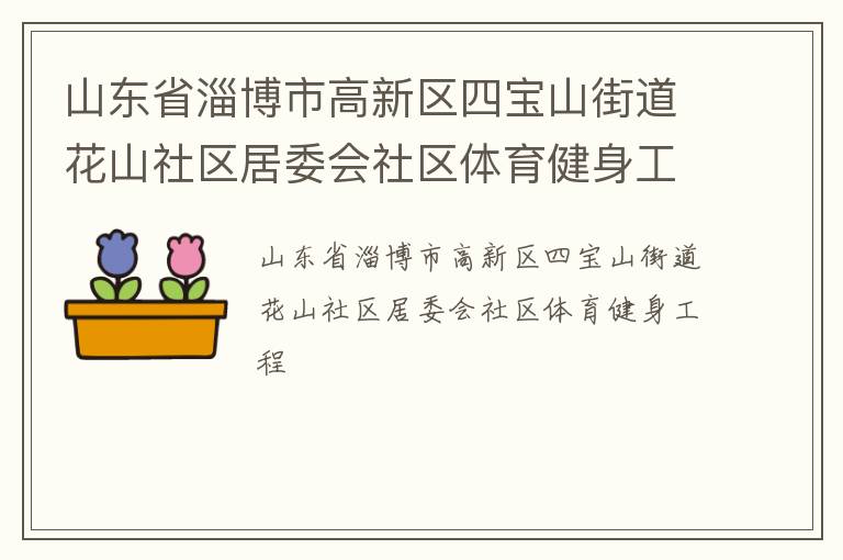 山東省淄博市高新區四寶山街道花山社區居委會社區體育健身工程