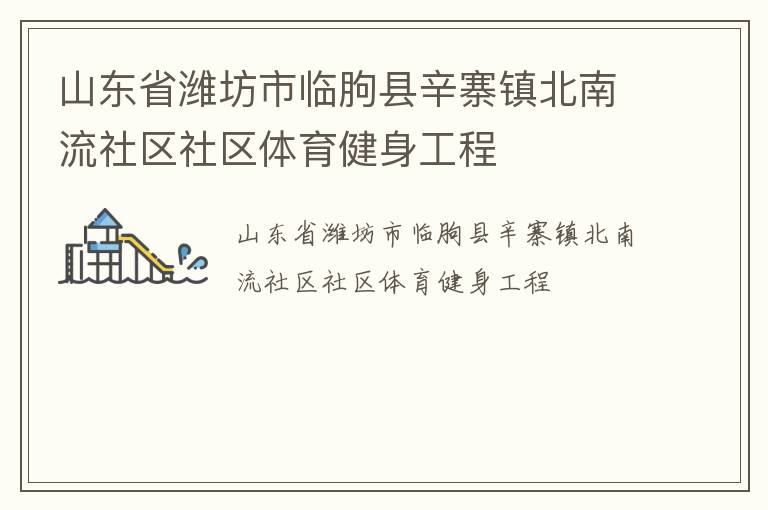 山東省濰坊市臨朐縣辛寨鎮北南流社區社區體育健身工程