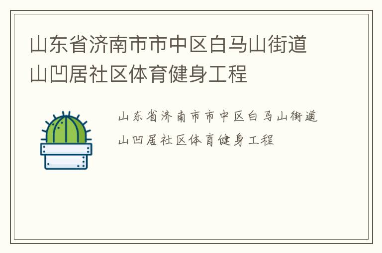山東省濟南市市中區(qū)白馬山街道山凹居社區(qū)體育健身工程