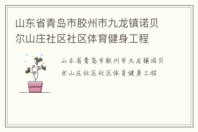 山東省青島市膠州市九龍鎮諾貝爾山莊社區社區體育健身工程