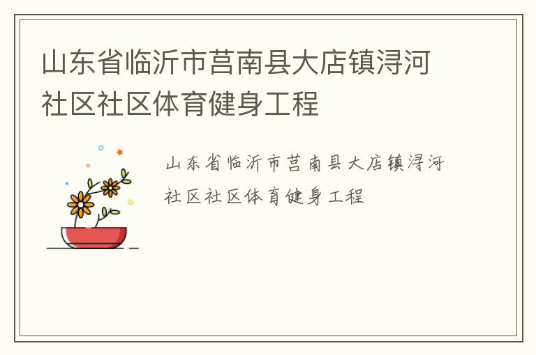 山東省臨沂市莒南縣大店鎮潯河社區社區體育健身工程