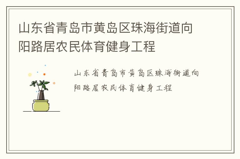 山東省青島市黃島區珠海街道向陽路居農民體育健身工程