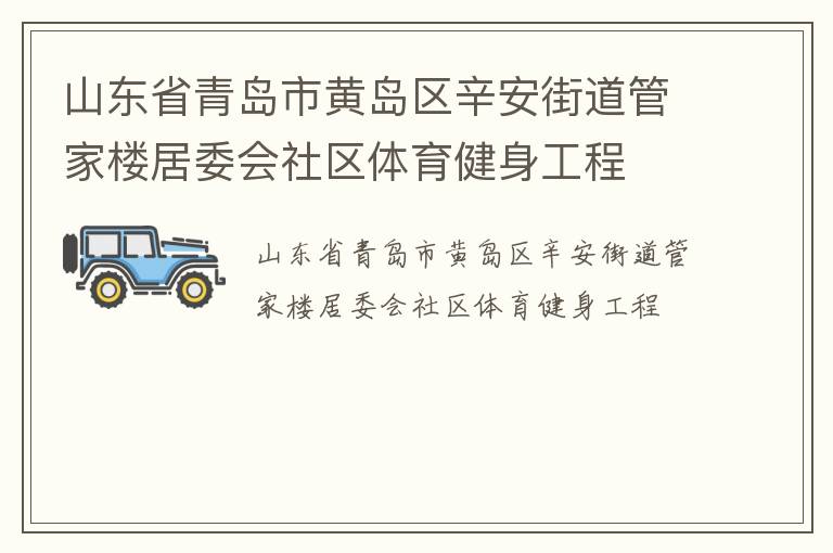 山東省青島市黃島區辛安街道管家樓居委會社區體育健身工程