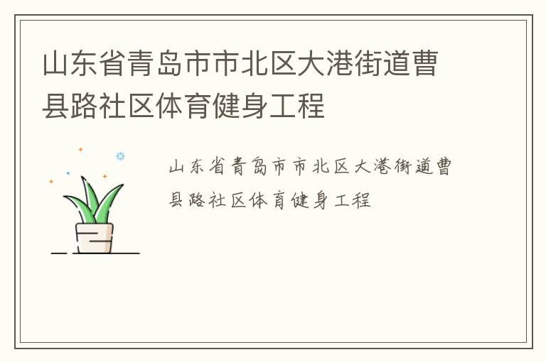 山東省青島市市北區大港街道曹縣路社區體育健身工程
