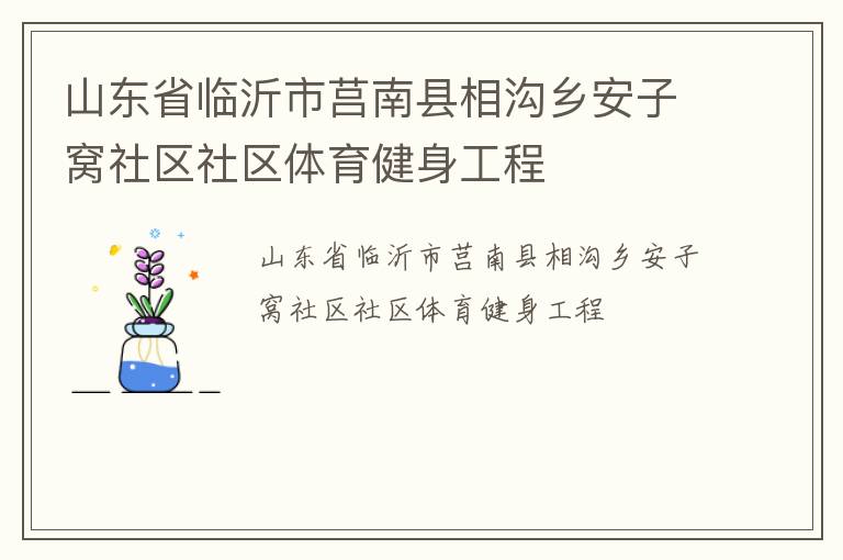 山東省臨沂市莒南縣相溝鄉安子窩社區社區體育健身工程