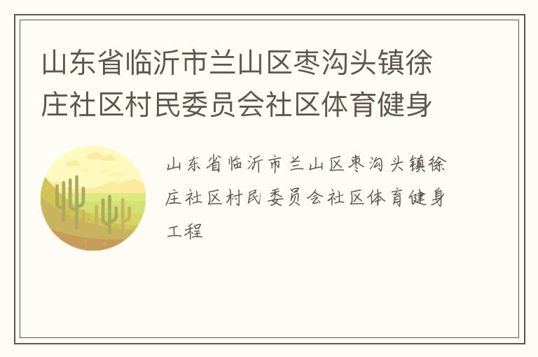 山東省臨沂市蘭山區(qū)棗溝頭鎮(zhèn)徐莊社區(qū)村民委員會(huì)社區(qū)體育健身工程