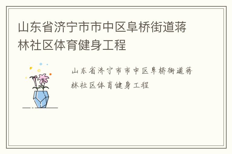 山東省濟寧市市中區阜橋街道蔣林社區體育健身工程