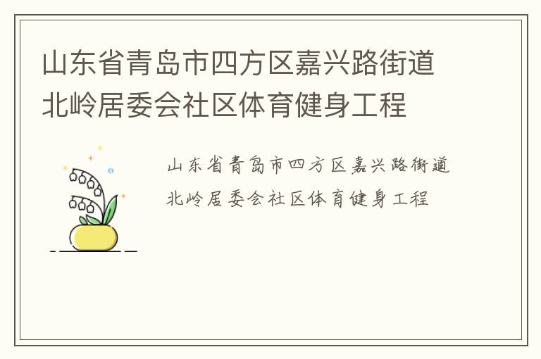 山東省青島市四方區嘉興路街道北嶺居委會社區體育健身工程