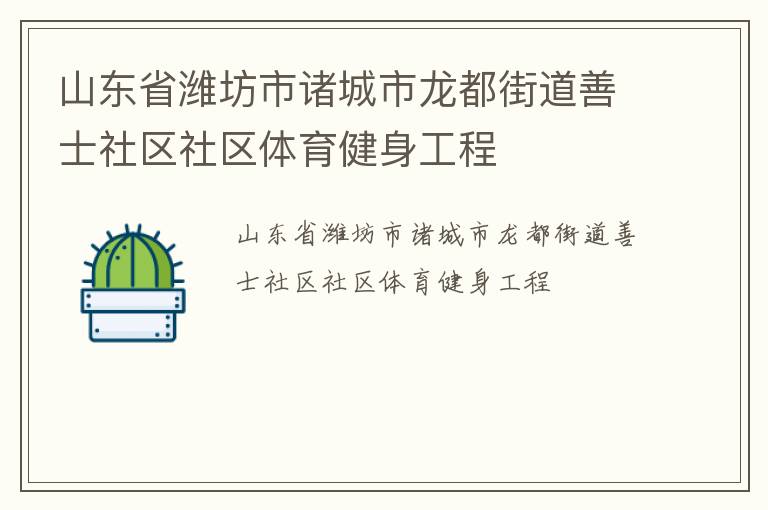 山東省濰坊市諸城市龍都街道善士社區社區體育健身工程