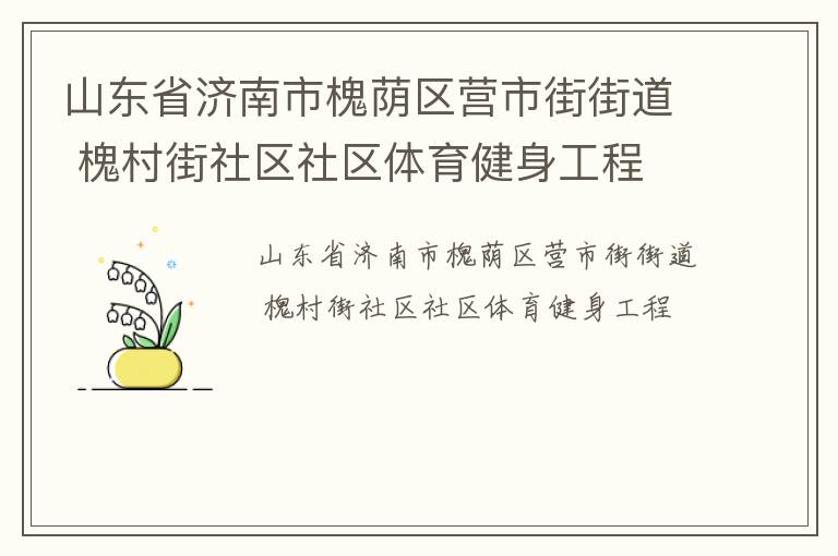 山東省濟南市槐蔭區營市街街道 槐村街社區社區體育健身工程