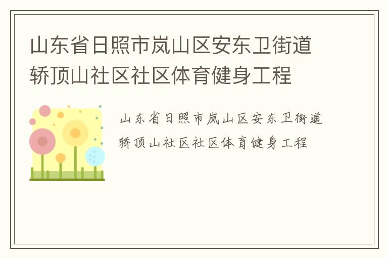 山東省日照市嵐山區安東衛街道轎頂山社區社區體育健身工程