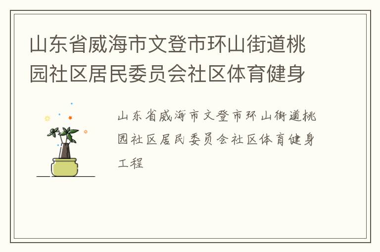 山東省威海市文登市環山街道桃園社區居民委員會社區體育健身工程