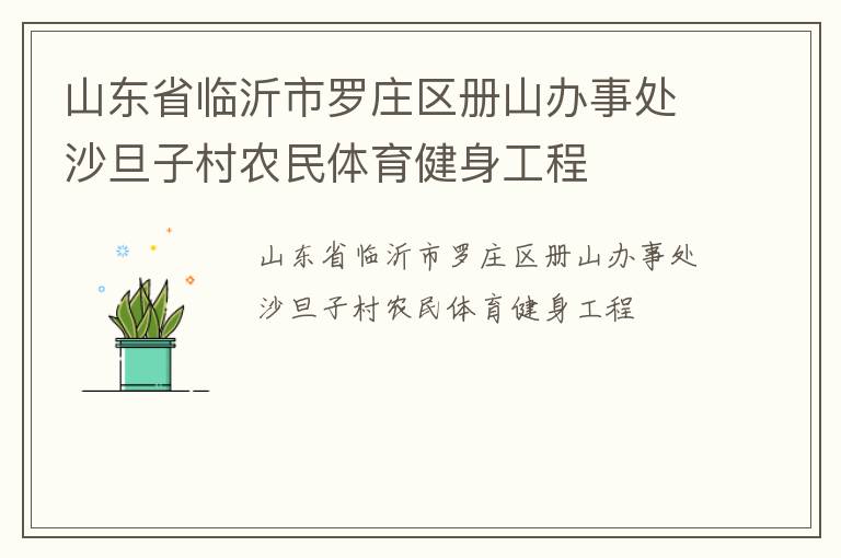 山東省臨沂市羅莊區冊山辦事處沙旦子村農民體育健身工程