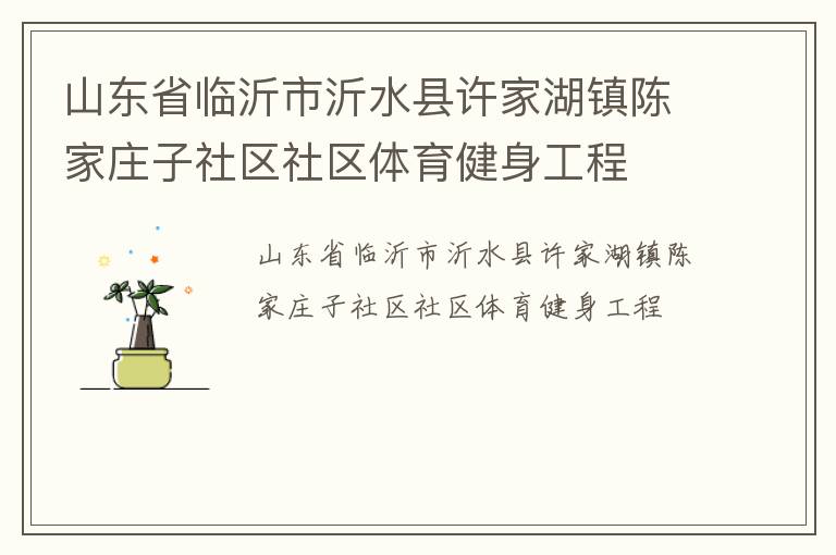 山東省臨沂市沂水縣許家湖鎮陳家莊子社區社區體育健身工程