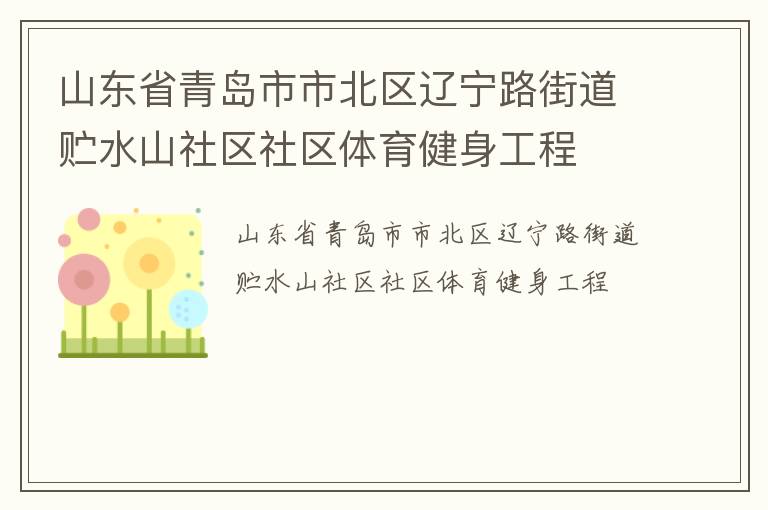 山東省青島市市北區遼寧路街道貯水山社區社區體育健身工程