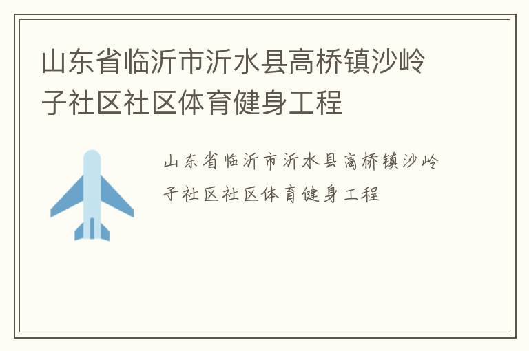 山東省臨沂市沂水縣高橋鎮沙嶺子社區社區體育健身工程
