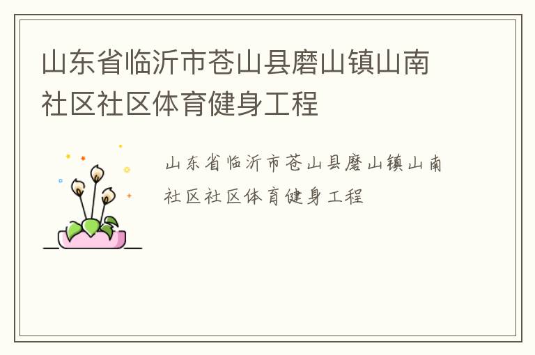 山東省臨沂市蒼山縣磨山鎮山南社區社區體育健身工程