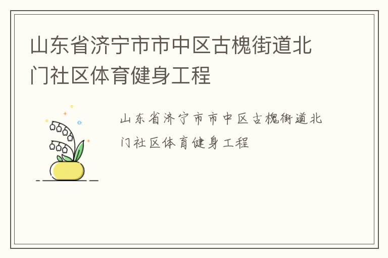 山東省濟寧市市中區古槐街道北門社區體育健身工程