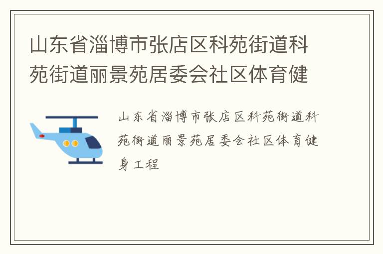 山東省淄博市張店區科苑街道科苑街道麗景苑居委會社區體育健身工程