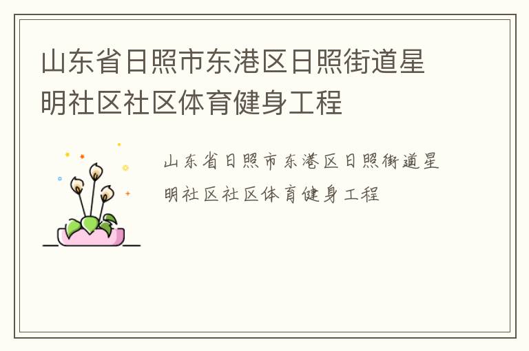 山東省日照市東港區日照街道星明社區社區體育健身工程