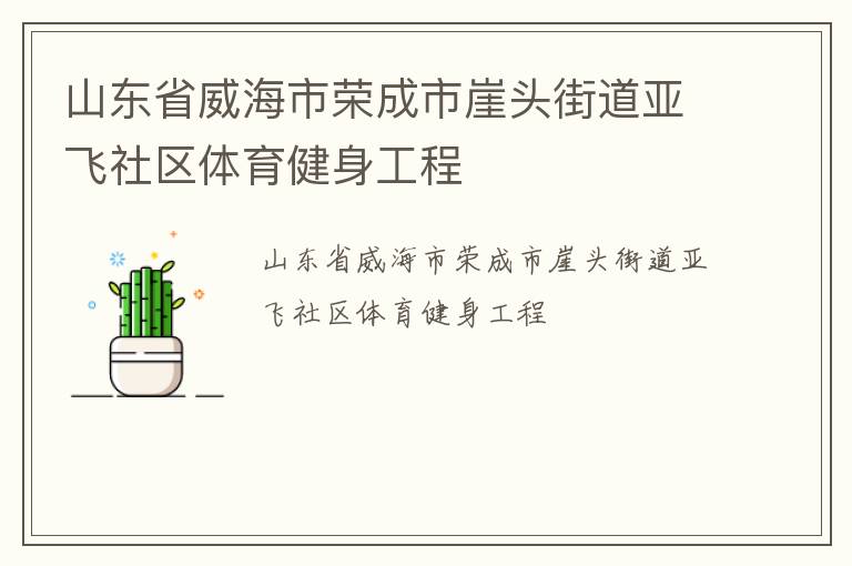 山東省威海市榮成市崖頭街道亞飛社區體育健身工程