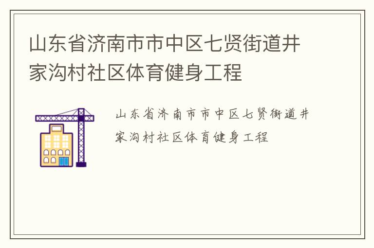 山東省濟南市市中區七賢街道井家溝村社區體育健身工程
