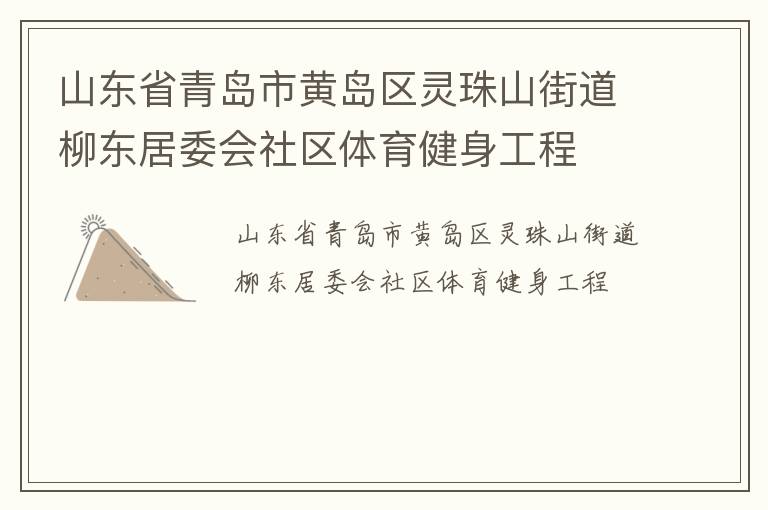 山東省青島市黃島區靈珠山街道柳東居委會社區體育健身工程