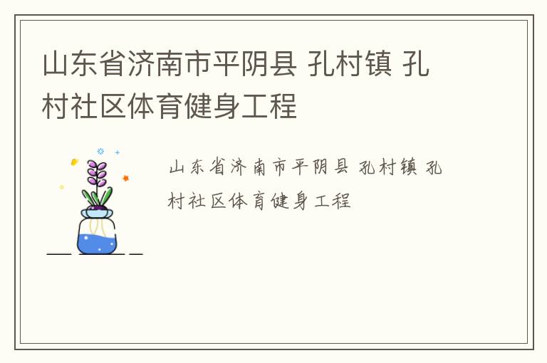 山東省濟南市平陰縣 孔村鎮 孔村社區體育健身工程