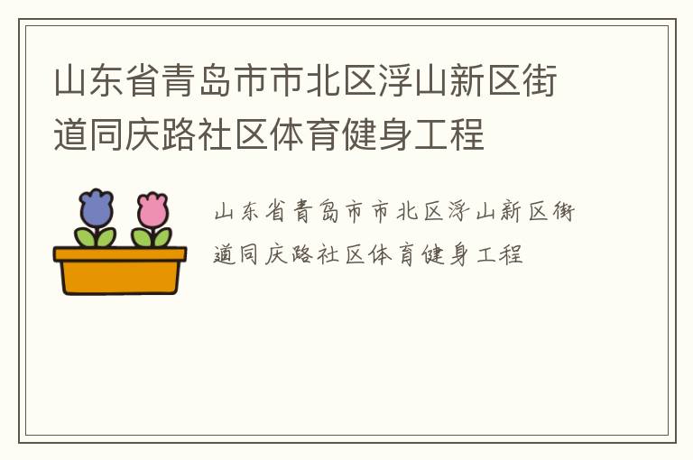 山東省青島市市北區浮山新區街道同慶路社區體育健身工程