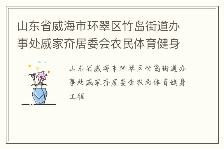 山東省威海市環翠區竹島街道辦事處戚家夼居委會農民體育健身工程