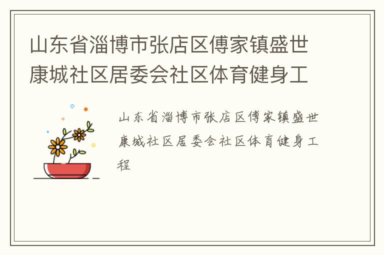 山東省淄博市張店區傅家鎮盛世康城社區居委會社區體育健身工程