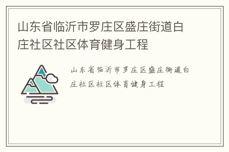 山東省臨沂市羅莊區盛莊街道白莊社區社區體育健身工程